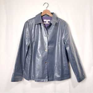 Liz Claiborne Polyurethane Coated Button Jacket S